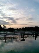 A breath of wind and just the rush of the water over the weir